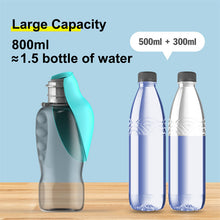 Load image into Gallery viewer, 800ml Dogs Water Bottle Portable High Capacity Leakproof Pet Foldable Drinking Bowl Outdoor Walking