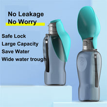 Load image into Gallery viewer, 800ml Dogs Water Bottle Portable High Capacity Leakproof Pet Foldable Drinking Bowl Outdoor Walking
